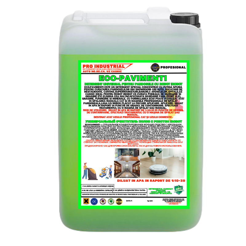 Detergent profesional concentrat pentru pardoseli delicate (inclusiv iRobot, Kärcher, Nilfisk etc.)(Pentru preț şi cantitate angro Contactați-ne)
